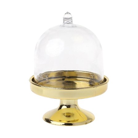 Mini Cake Stand Cupcake Box Bröllopsfavor Party Plast Godis Box Transparent Ba