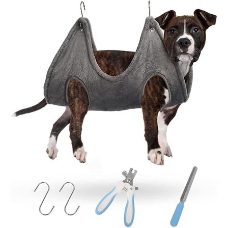 Hängmatta för pälsvård, hundhängmatta, hundhållare för bad