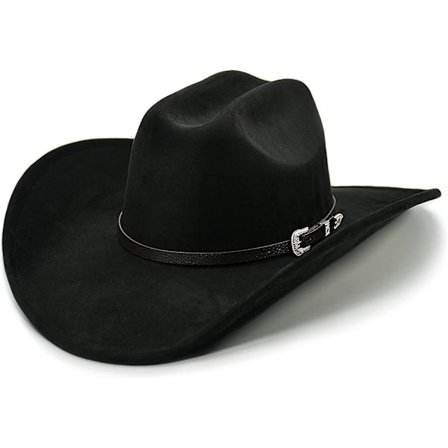 Cowboyhattu Naisille Ja Miehille Muotoiltavalla Leveällä Reunalla - Huopa Cattleman Western Hatut Raven Black-JAN-