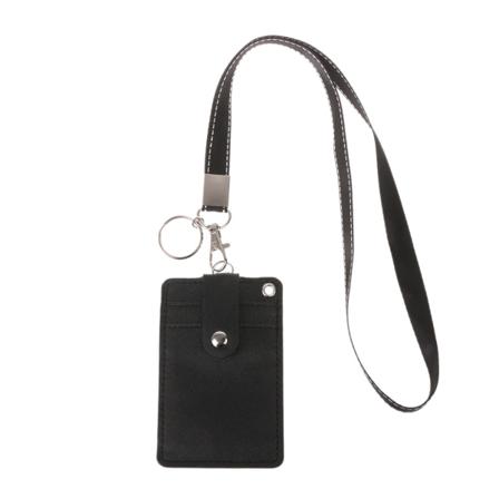 Kontor Arbejdsskole ID-kort Badge Holder med Keyring Rope Layards Halsrem Black