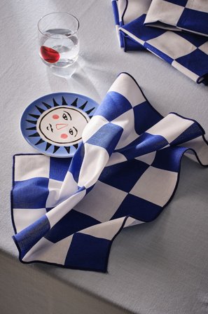 Jotex - Serviett 4-pakning Blå/hvit - CHARLIE - Kjøp Servietter hos Jotex