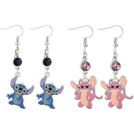 Anime Stitch Ohana Familie Øreringe - Med Fødselssten Ohana Engel Smykker Til Kvinder Familie Ven Fødselsdagsgaver Til Venner Søster