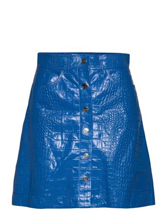 Carmela Short Skirt Leather Blue REMAIN Birger Christensen
