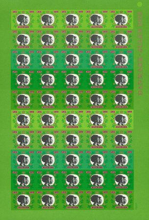 Danmark - Julemærkeark 1972 - Utakket - Ufoldet