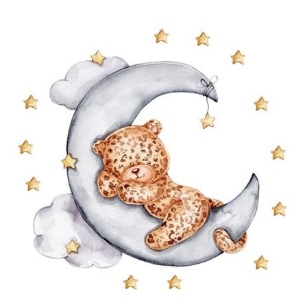 Väggdekor Sleeping Animal on Moon 2 2