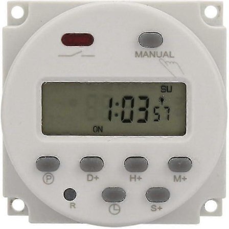 Mini Programmerbar Timer, 1 Sekund Till 168 Timmar, Elektronisk Automatisk Tidkontrollenhet, 5v 12v 24v 110v 220v, Digital Vägg/På Timer (12v