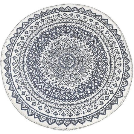 Rund matta tryckt vävd tunn matta Boho-stil rund matta för vardagsrum sovrum matta