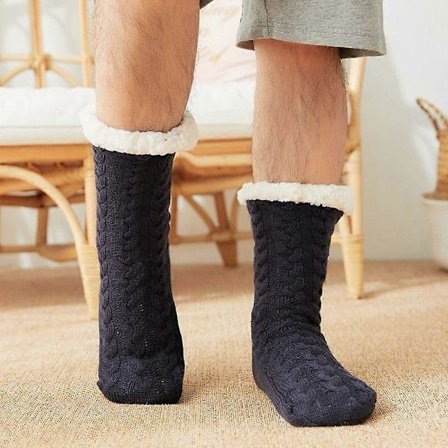 Lämpösukat Miesten Talvi Lämpimät Pehmeät Puuvillaiset Paksunnetut Plus Velvet Uni Liukueste