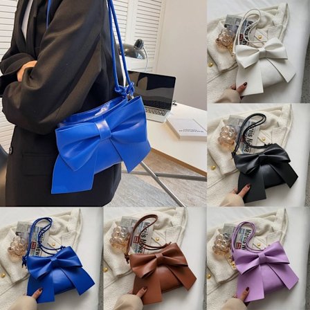 Kvinnor Bowknot PU axelväska blå blå