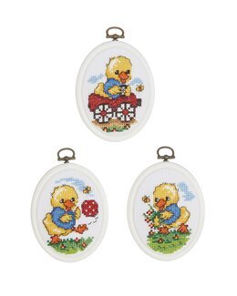 Broderikit Flexitavlor Lekande kycklingar 3-pack - Svarta Fåret