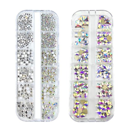 Kristall Rhinestones platta bak 3d stenar för nageldekoration hantverk