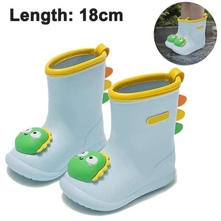 Vandtætte gummiregnstøvler med lette håndtag, skridsikre, slidstærke mudderstøvler, regnsko til småbørn og børn, blå