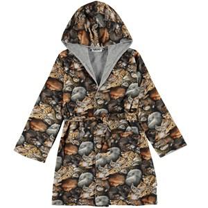 Molo Hibernation GOTS Wave Printed Bathrobe 110/116 cm - Swimwear and coverups - 110/116 cm - Brown