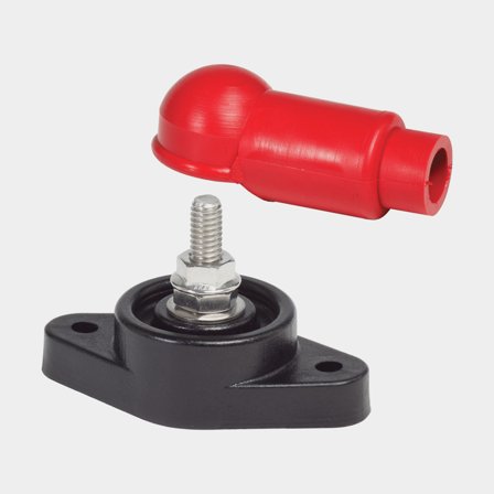 Barrette de connexion Blue Sea Systems PowerPost, 1 x M8, rouge (plus)