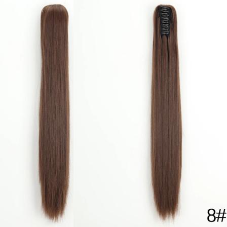 Azqueen 24 Tum Syntetisk Lång Raka Klo Clip På Ponytail Hår Förlängningar Svart Brun Blond Värme Resistenta Fiber Ponnyn Svarta 8 24inch 60cm