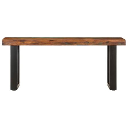 Vidaxl Bänk 110 Cm Massivt Återvunnet Trä Och Stål Brun