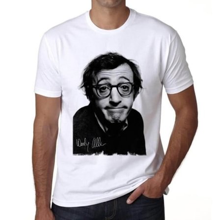 T-shirt Man - ULTRABASIC - Woody Allen - 100% Bomull - Korta Ärmar - Vintage