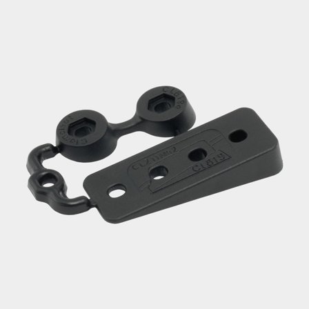 Gekanteld blok met achterplaat voor schootklem Seldén 819, 11 x 59 mm, 10°