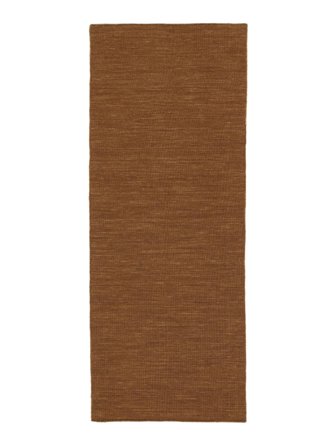Plain (Single Colored) Small Handloom Flat Rug - Brown 80X200 Wool