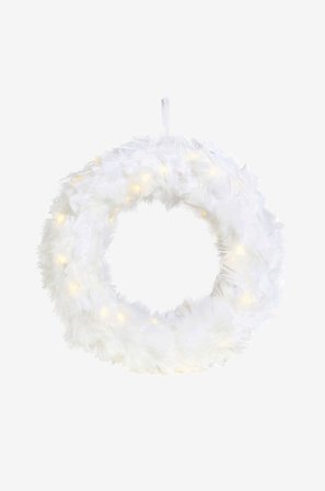 Markslöjd - Höyhenkranssi 35 cm - Valkoinen - Joulukoristeet - - Homeroom