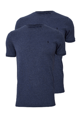 JBS of Denmark 2-pack Bambu, Pique T-shirt, Navy T-shirts Herr Blå L