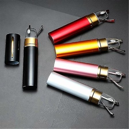 Smal läsglasögon med pennklämma tubfodral läsare för män och kvinnor glasögon Styrka 4.0x röd