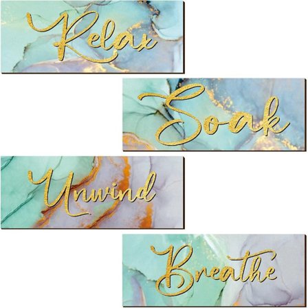 4 stk Baderom Tredekorasjon Veggkunst Skilt Farmhouse