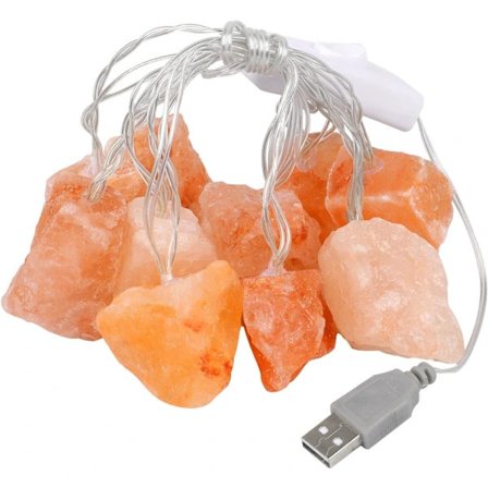 Himalaya Saltlampa Ljusslinga, 10 LED Fairy USB Hängande Ljus_tfrf