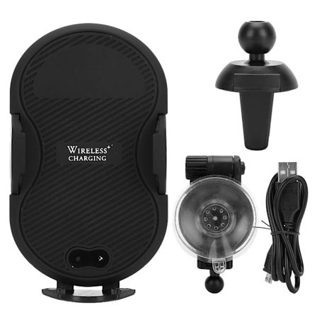 Trådløs Infrarød Induktion Biloplader Beslag Luftventil Instrumentbræt Telefonholder C8miniBlack