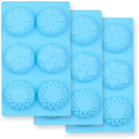 3 st 3 olika blommönster i silikon, silikonblandning