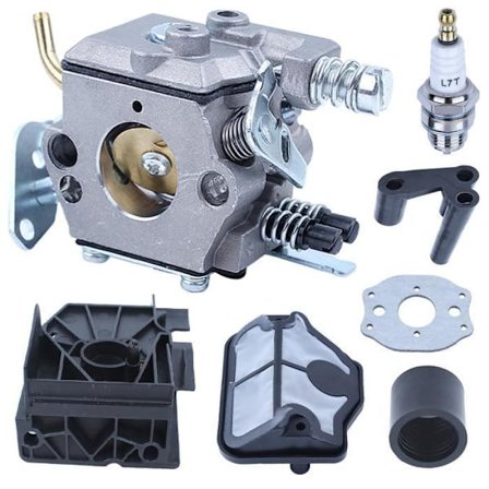 Forgasseradaptersett med luftfilter Kompatibelt med Husqvarna 136 142 141 137 41 36 Motorsag Kompatibelt med Walbro WT-834 WT-657 WT-529