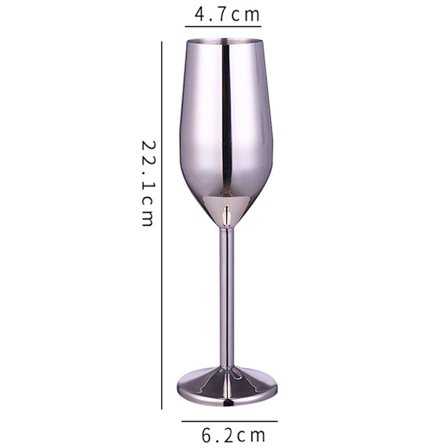 220ml bägare av rostfritt stål rödvinsglas Juice Drink Champa
