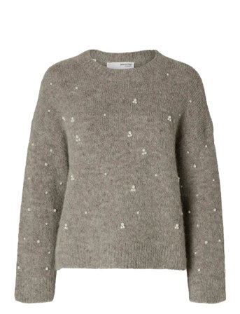 Selected | Slfgabella Ls Pearl Knit Ex | XL