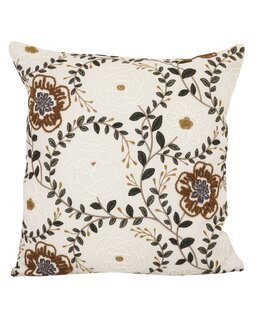 Tyynynpäällinen Bianca kirjailtu kukkakuvio 1 kpl beige