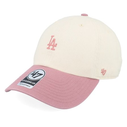 47 Brand - Beis unconstructed Gorra - Los Angeles Dodgers Lad Base Runner Tt Clean Up Natural/Pink Dad Cap @ Hatstore