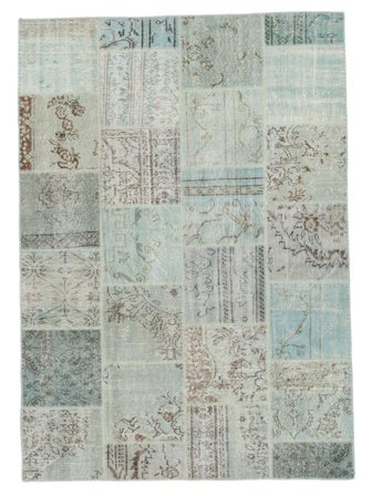 170X237 Tappeto Patchwork Moderno Grigio/Verde (Lana, Turchia) Carpetvista