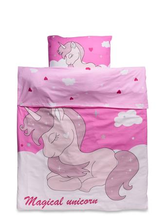 BrandMac Bed Linen Junior Nb 2301 Magical Unicorn - 100X140, 40X45 Cm Rosa