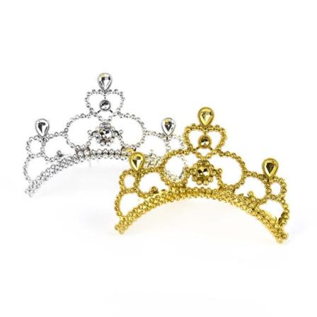 2-Pak - Prinsessekrone til Børn / Tiara - Guld & Sølv Multicolor one size