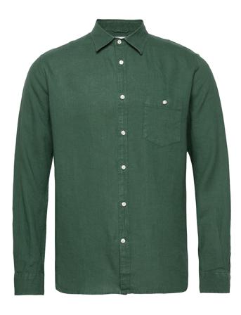 Larch Ls Shirt Skjorte Business Grønn Knowledge Cotton Apparel