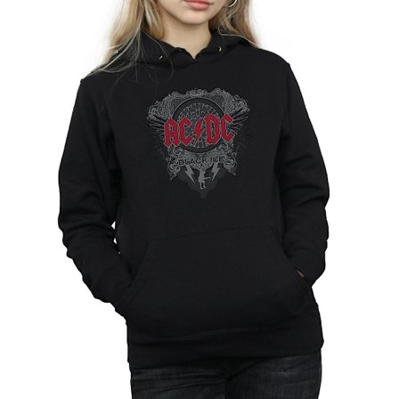 AC/DC Dam/Kvinnor Svart Ice Bomull Hoodie S Svart