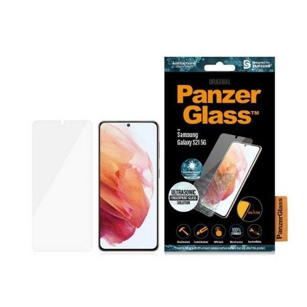 PanzerGlass E2E Microfracture antibakterielt glass for Samsung Galaxy S21 - med svart ramme