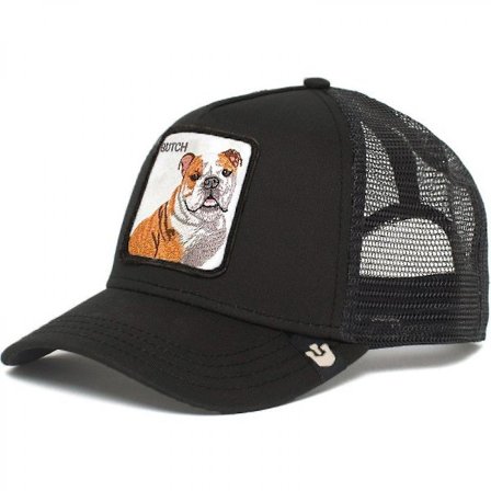 Unisex mesh lastbilshatt Square Patch cap för damer - klassisk justerbar vanlig hatt (bulldog) CNMR