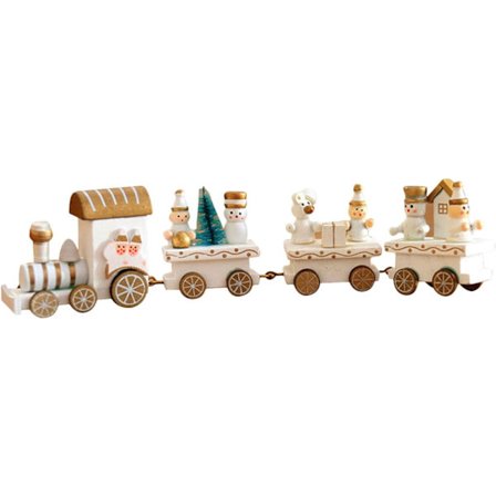 Mini trätåg för juldekoration som present