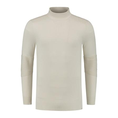 PureWhite Trui- PW Mockneck Flat Knit With Ribbed Parts , Wit , Heren , Maat: L