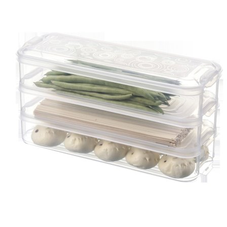 Organizer 3-lagers äggbehållare Matförvaringsbehållare med lock Kökstillbehör