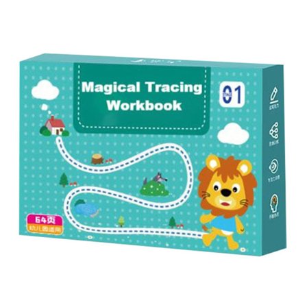 Spårningsarbetsbokset med penna Återanvändbara konst/bokstäver Skrivövningarsidor Böcker