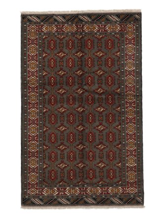 Hand Knotted Persian Turkaman Rug 154X241 Black/Dark Red