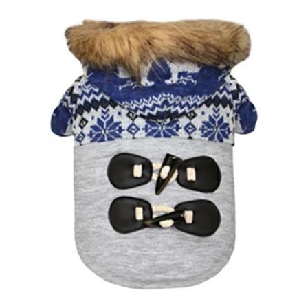 Vinterjacka med Oxhornsknappar för hunden Hundkläder