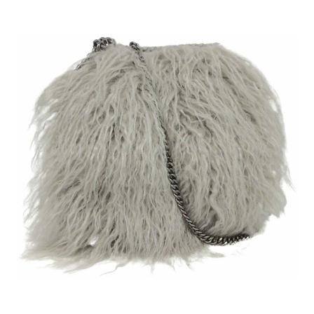 Stella McCartney Pre-owned Pre-owned Stella Mccartney Falabella Grey Faux Fur Cross Body Tas , Grijs , Dames , Maat: ONE Size Vintage Tassen