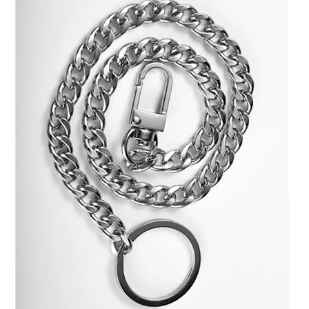 Nøkkelringer for menn og kvinner, midjehengende, nøkkelring, bil, lang kjede, eldre anti-tapt nøkkelring sølv sølvfarget